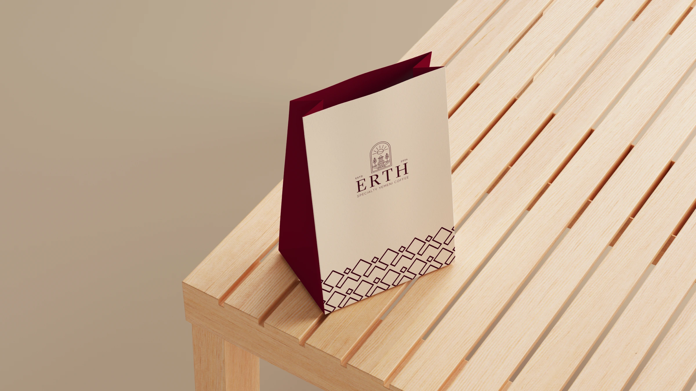 ERTH branded takeaway bag application