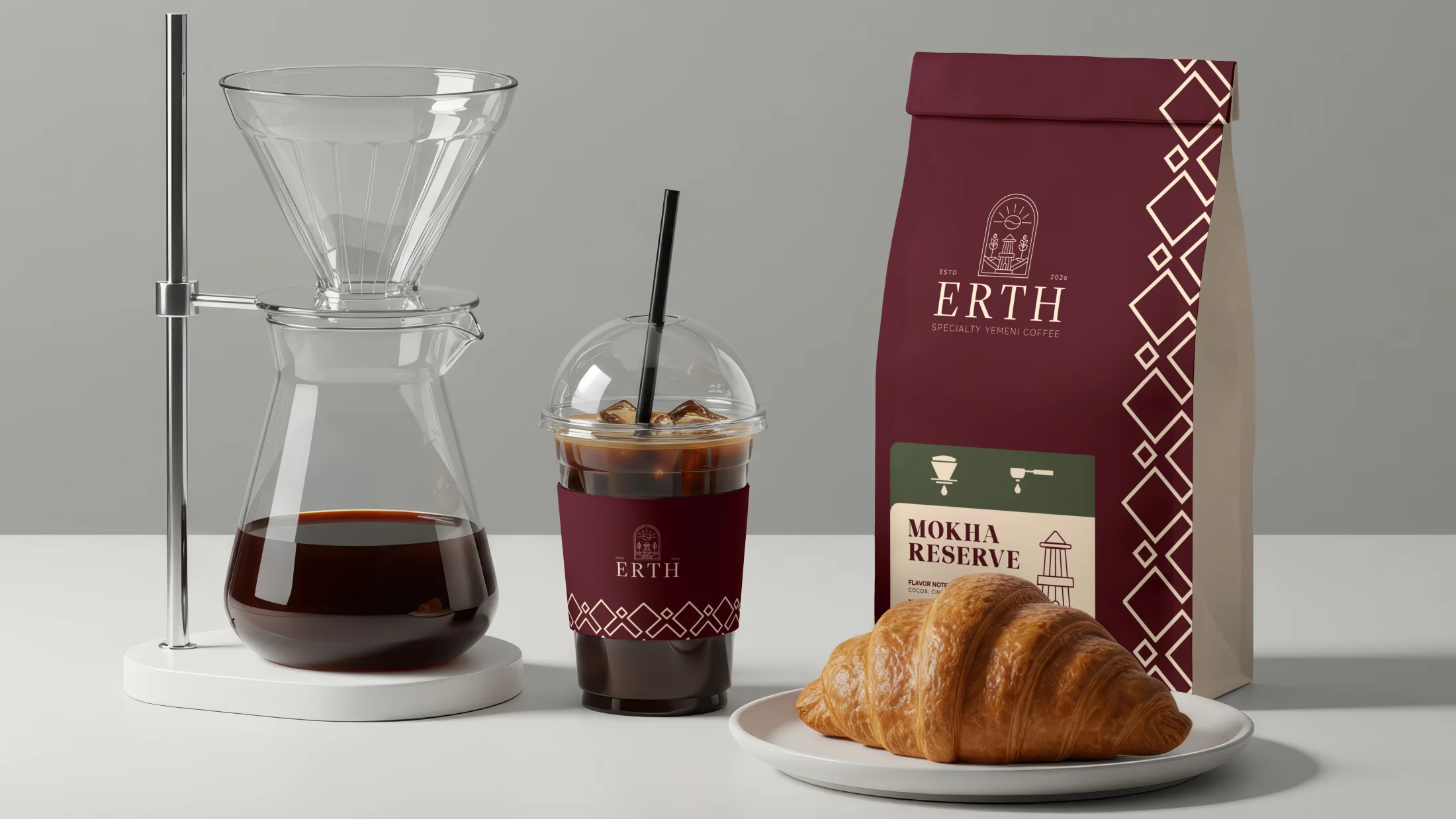 ERTH coffee bag and beverage packaging family