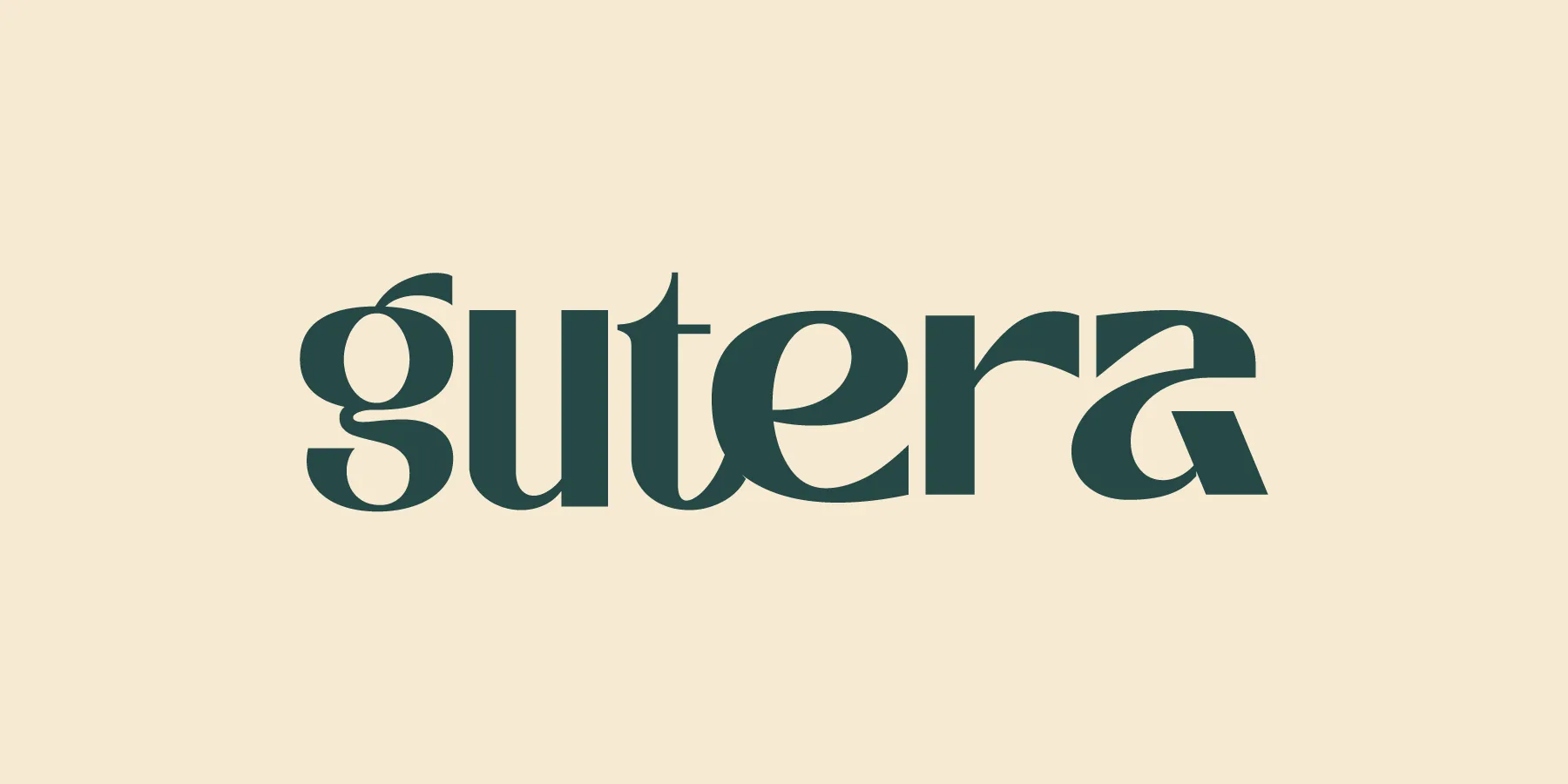 Gutera dark-green wordmark